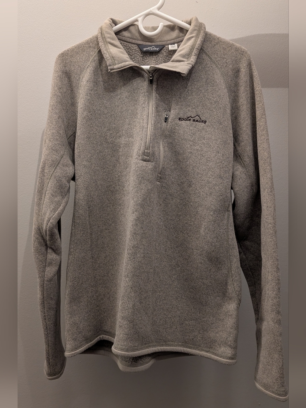 Eddie Bauer Men’s Heather Gray Half-Zip Fleece Pullover